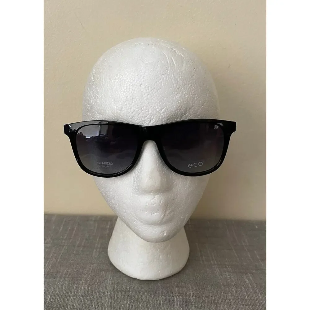 New ECO Spruce Mens Polarized Black Square Sunglasses